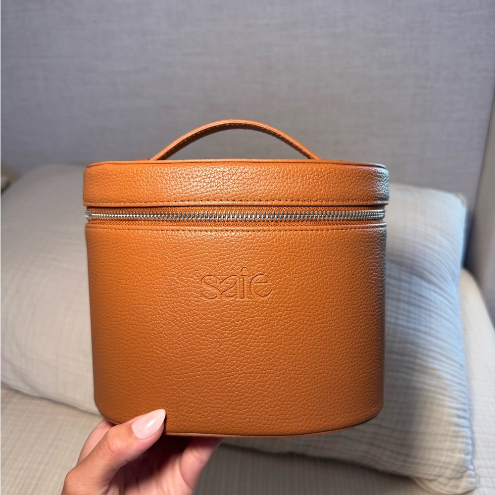 Saie Camel Leather Vanity Case